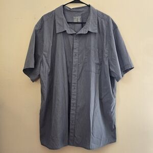 Fresh Clean Threads Men's 3X Blue Casual Short-Sleeve Button-Down Shirt
